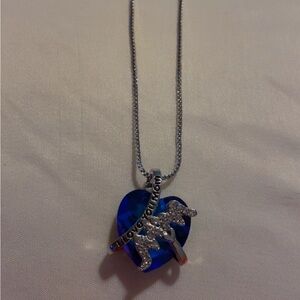 Blue Heart Pendant Necklace